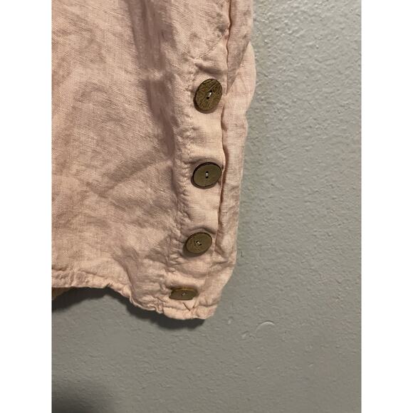 Cadenza Italy Womans Knee Length Size XL Pink Linen Relaxed Lagenlook READ - Picture 3 of 8